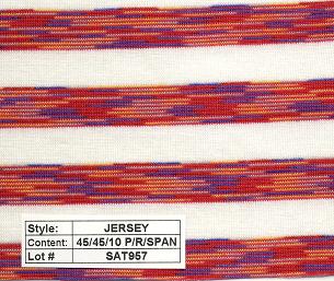 Jersey poly rayon spandex Multi Color Stripe 1/2''